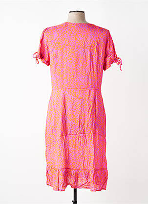 Robe mi-longue imprimé fleurs manches courtes violet EVA KAYAN femme