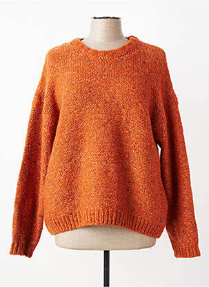 Pull tissage chiné manches longues orange MAT DE MISAINE femme