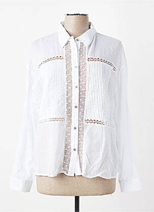 Chemisier coupe droite manches longues blanc EVA KAYAN femme