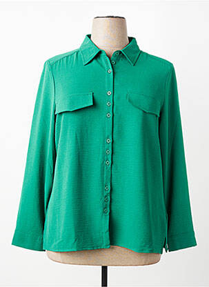 Chemisier tissage crêpe manches longues vert SIGNE NATURE femme