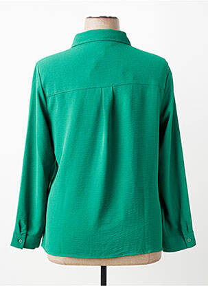 Chemisier tissage crêpe manches longues vert SIGNE NATURE femme