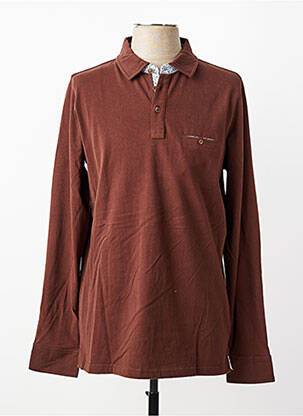 Polo stretch manches longues marron CAMBRIDGE femme