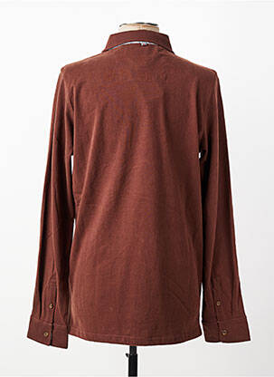 Polo stretch manches longues marron CAMBRIDGE femme