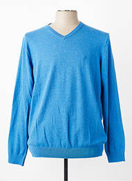 Pull col v manches longues bleu CAMBRIDGE homme