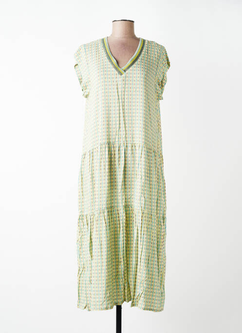 Robe longue manches courtes manches courtes vert GUITARE femme