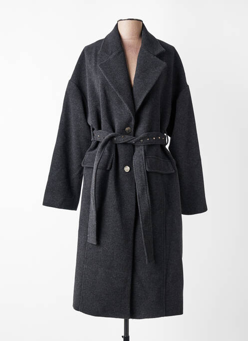 Manteau long coupe cintrée sans capuche gris EVA KAYAN femme