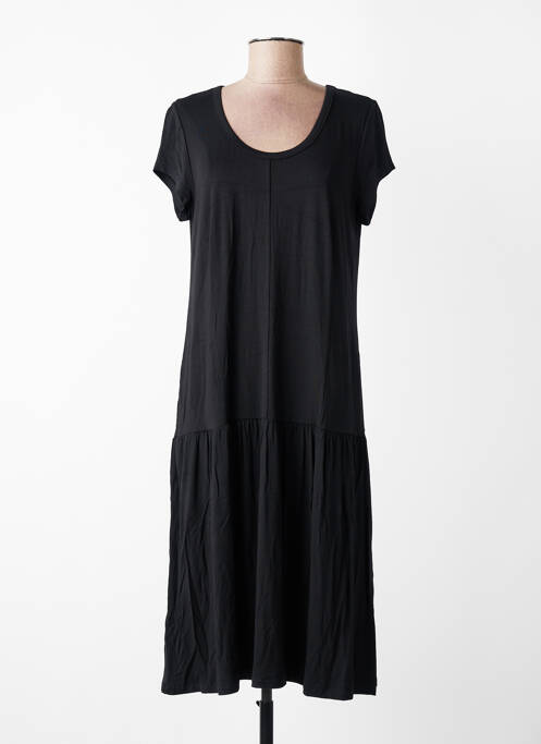 Robe mi-longue manches courtes manches courtes noir GUITARE femme