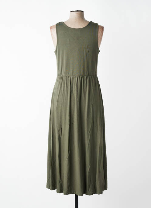 Robe longue coupe cintrée fines bretelles vert GUITARE femme