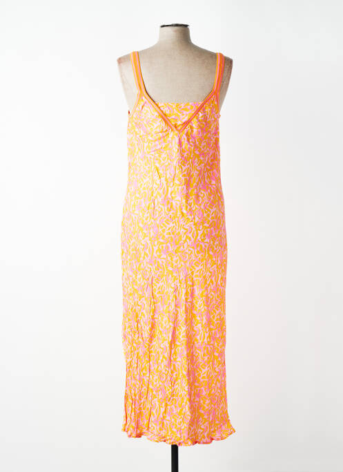 Robe longue coupe cintrée fines bretelles orange EVA KAYAN femme