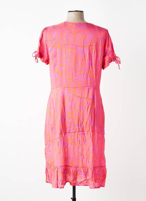 Robe mi-longue imprimé fleurs manches courtes violet EVA KAYAN femme