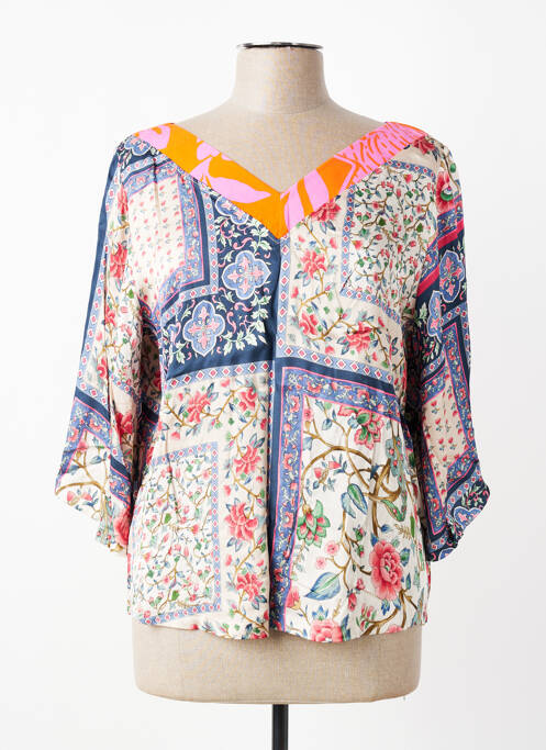 Blouse imprimé fleurs manches 3/4 beige ALDO MARTIN'S femme