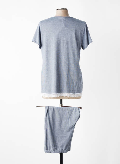 Pyjama col v bleu SENORETTA femme