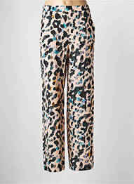 Pantalon droit taille élastique rose ORTO BOTANICO femme
