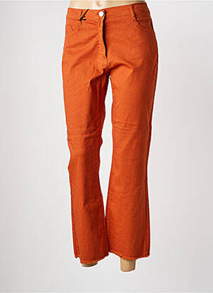 Pantalon 7/8 fermeture zippée sous rabat boutonné orange EAST DRIVE femme