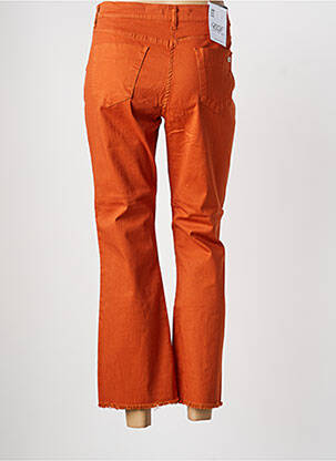 Pantalon 7/8 fermeture zippée sous rabat boutonné orange EAST DRIVE femme