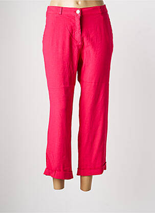 Pantalon 7/8 fermeture zippée sous rabat boutonné rose EAST DRIVE femme