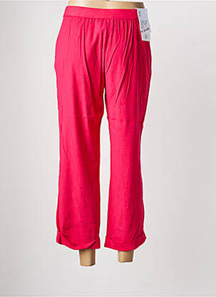 Pantalon 7/8 fermeture zippée sous rabat boutonné rose EAST DRIVE femme