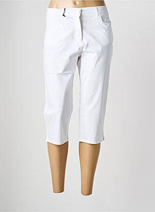 Pantacourt coupe droite blanc EAST DRIVE femme