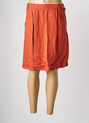 Jupe mi-longue coupe droite orange MAT DE MISAINE femme