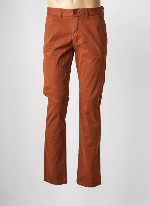 Pantalon chino fermeture zippée sous rabat boutonné marron CAMBRIDGE femme