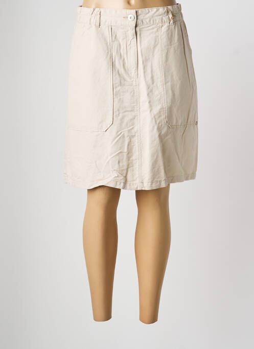Jupe mi-longue taille élastique beige MAT DE MISAINE femme