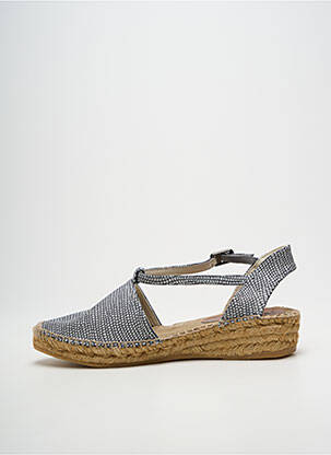 Espadrilles tissage satiné talon de 4 à 6cm argent MONTANE femme