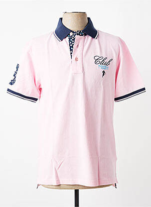 Polo stretch manches courtes rose RUCKFIELD homme