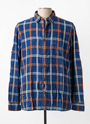 Chemise manches longues poignets boutonnés bleu CAMEL ACTIVE homme