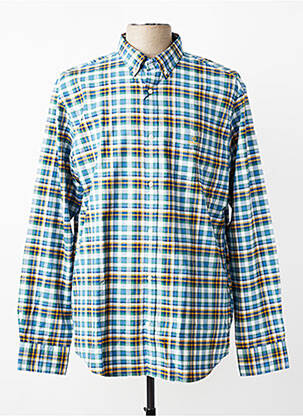Chemise manches longues poignets boutonnés bleu GANT homme