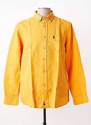 Chemise manches longues poignets boutonnés orange MCS homme