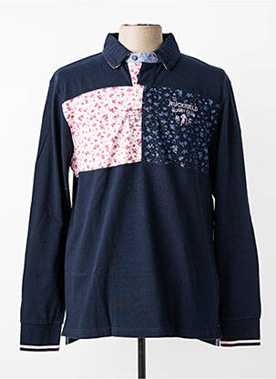 Polo manches longues manches longues bleu MCS homme