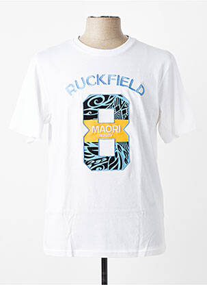 T-shirt broderie manches courtes blanc RUCKFIELD homme