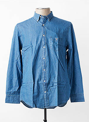 Chemise manches longues poignets boutonnés bleu GANT homme