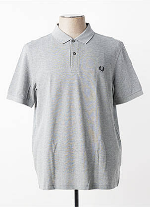Polo tissage chiné manches courtes gris FRED PERRY homme