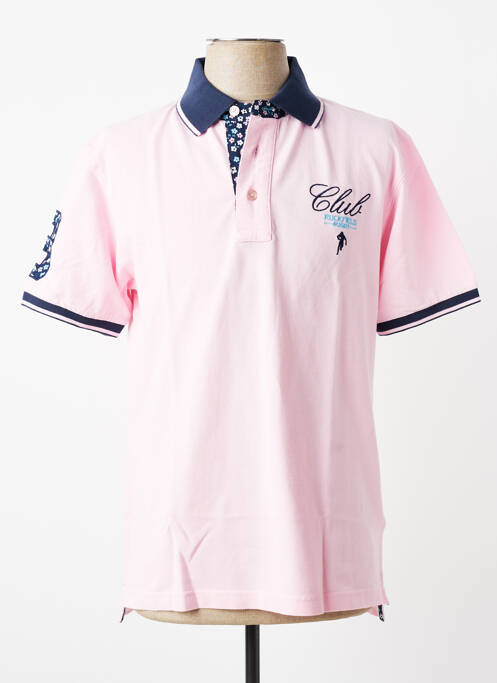 Polo stretch manches courtes rose RUCKFIELD homme