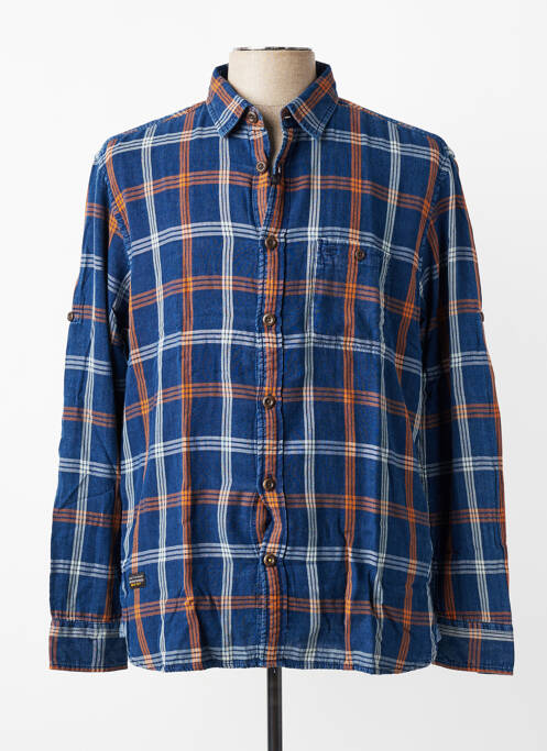 Chemise manches longues poignets boutonnés bleu CAMEL ACTIVE homme