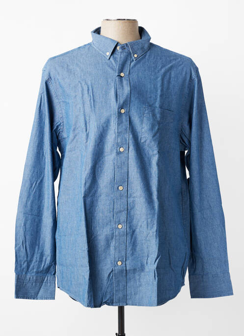 Chemise manches longues poignets boutonnés bleu GANT homme