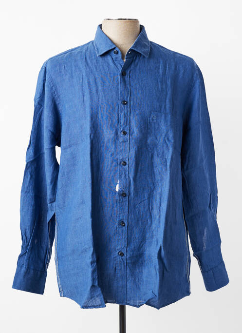 Chemise manches longues poignets boutonnés bleu OLYMP homme