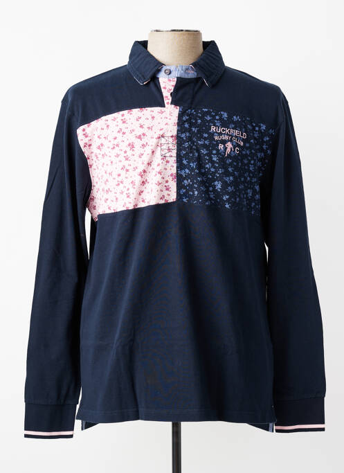 Polo manches longues manches longues bleu MCS homme