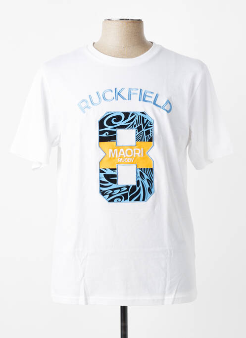T-shirt broderie manches courtes blanc RUCKFIELD homme