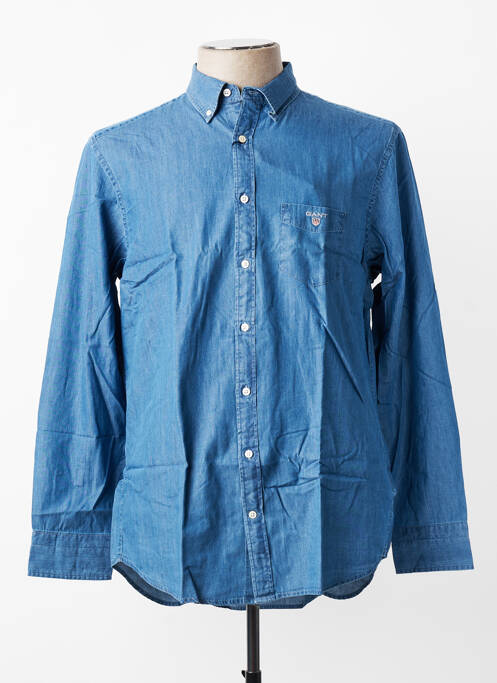 Chemise manches longues poignets boutonnés bleu GANT homme