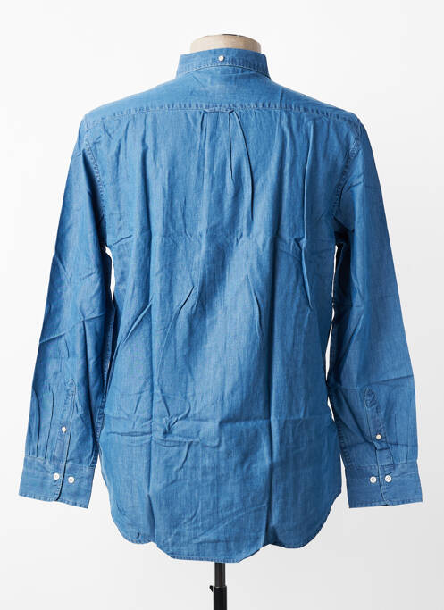 Chemise manches longues poignets boutonnés bleu GANT homme