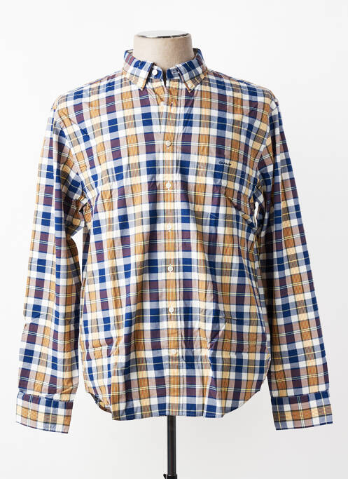 Chemise manches longues poignets boutonnés bleu GANT homme