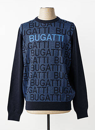 Pull stretch manches longues bleu BUGATTI homme