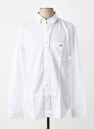 Chemise manches longues poignets boutonnés blanc GANT homme