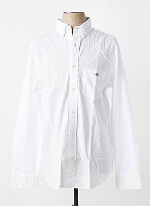 Chemise manches longues poignets boutonnés blanc GANT homme