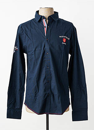 Chemise manches longues poignets boutonnés bleu RUCKFIELD homme