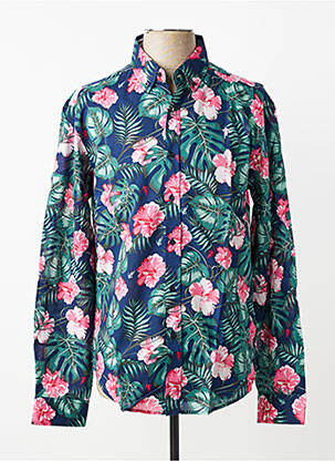 Chemise manches longues poignets boutonnés bleu RUCKFIELD homme