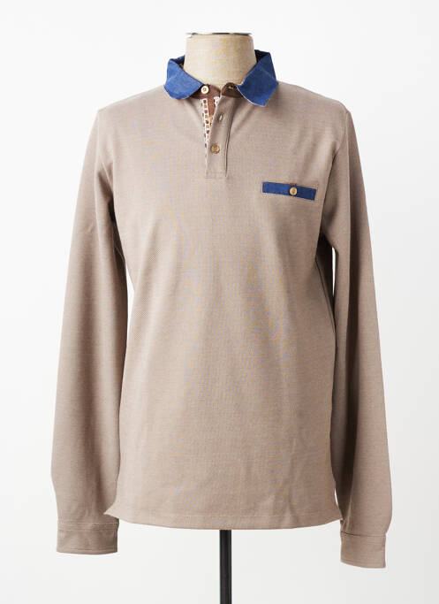 Polo manches longues manches longues beige MCS homme