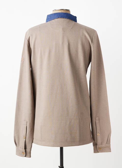 Polo manches longues manches longues beige MCS homme